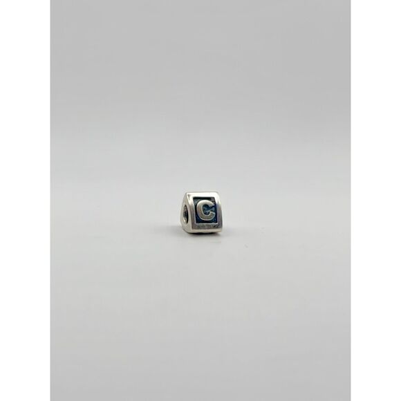 Pandora Authentic Sterling Silver Letter C Alphabet Block Initial Charm - Picture 4 of 5